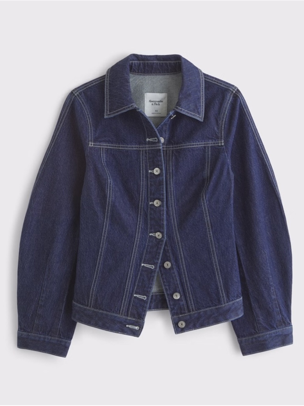 Abercrombie & Fitch Slim Barrel Sleeve Denim Jacket